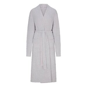 SKIMS Cozy Knit Boucle Robe Smoke Grey Sm/md